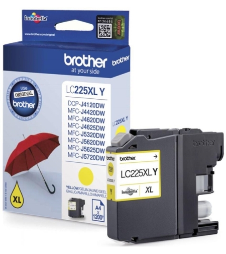 ‏ראש דיו ‏צהוב Brother LC225XLY מקורי