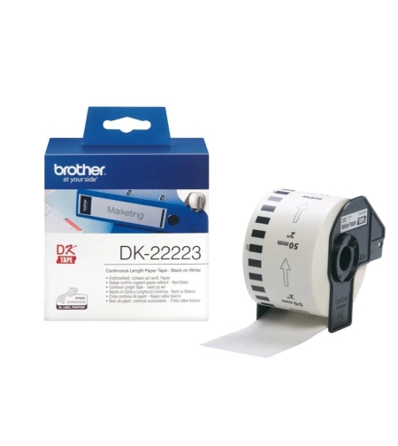 גליל Brother DK-22223 נייר רציף שחור על לבן 50 מ
