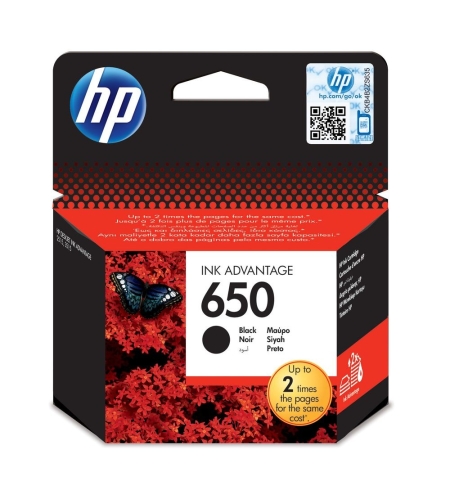 ‏ראש דיו ‏שחור HP 650 CZ101AE מקורי