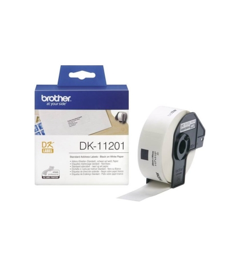 גליל Brother DK-11201 שחור על לבן 29x90 מ