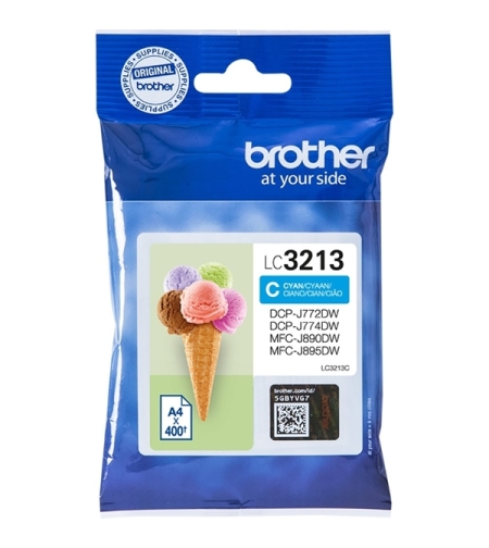 ‏ראש דיו ציאן/כחול Brother LC3213C מקורי