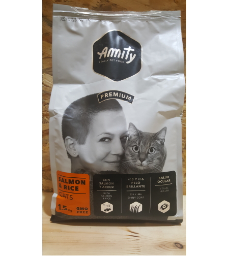 אוכל יבש לחתולים סלמון ואורז Amity premium