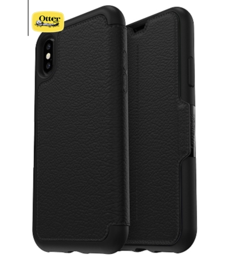כיסוי ספר עור OTTERBOX STRADA צבע שחור ל IPHONE X