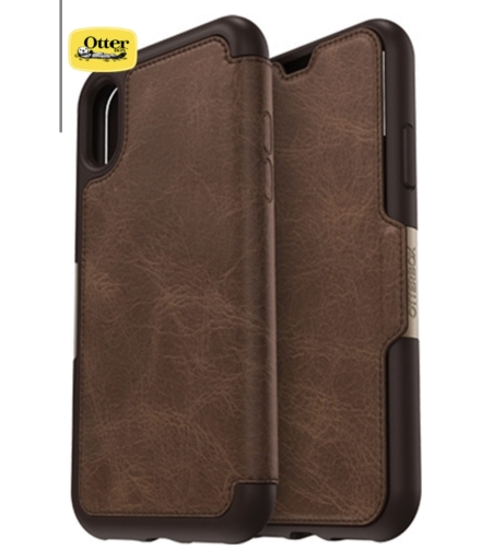 כיסוי ספר עור OTTERBOX STRADA חום ל IPHONE X