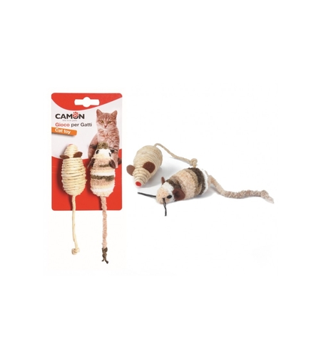 זוג עכברים עטופים בצמר/חבל