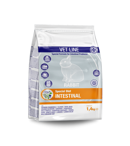 וט ליין אינטסטינל - אוכל רפואי לארנבים לבעיות עיכול 1.4 ק