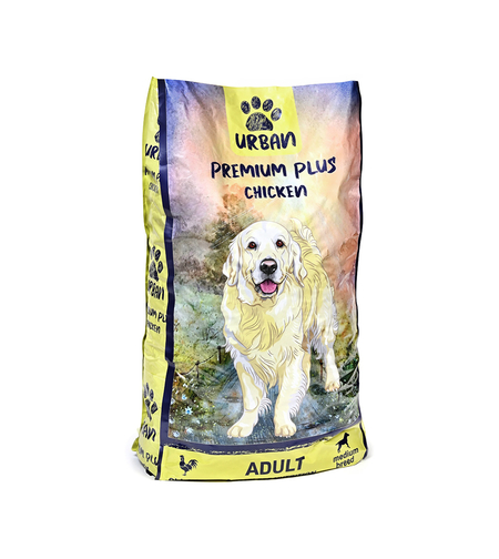 אורבן פרימיום פלוס עוף (Urban Premium Plus) – מזון מלא לכלבים בוגרים | אריזת חיסכון 15 ק