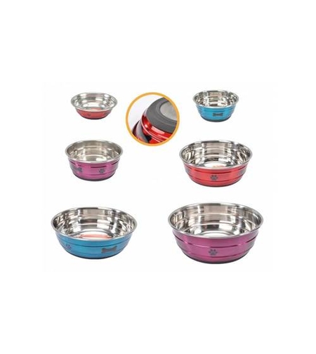 קערת נירוסטה עם הדפס צבעוני ותחתית מונעת החלקה- במגוון מידות