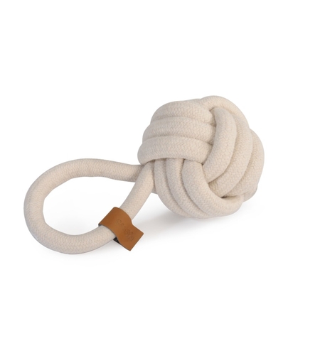 צעצוע חבל- כדור עם ידית 10 ס