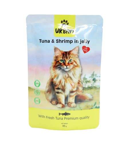 פאוץ' לחתול טונה ושרימפס בג'לי - אורבן