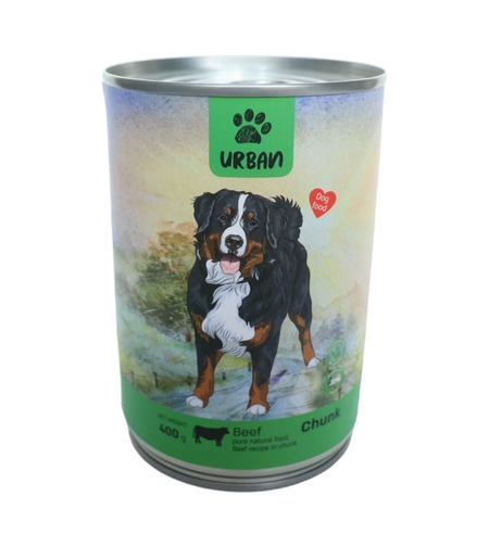 שימורי מזון לכלבים אורבן (Urban) – נתחי בקר ברוטב
