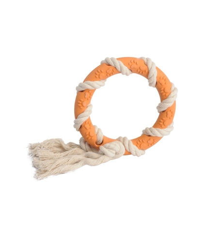 טבעת גומי עם חבל קלוע לכלב - קמון
