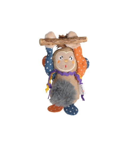 צעצוע לחתול בצורת קוף - עם קטניפ ומטאטאבי