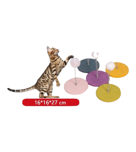 מגרדת לחתול עם קפיץ ופפיון- 16X16X27