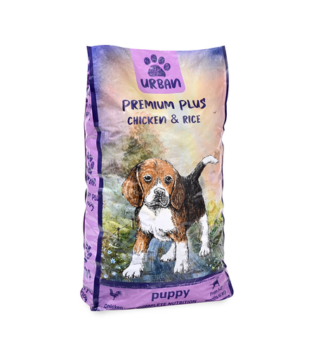 אורבן פרימיום פלוס עוף ואורז לגורים - 3 ק