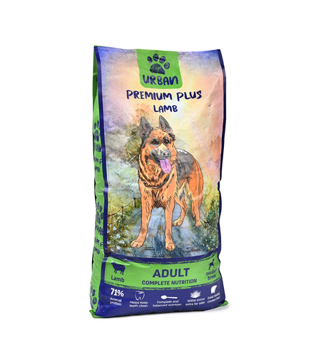 אורבן פרימיום פלוס עוף וכבש לכלב בוגר - 15 ק