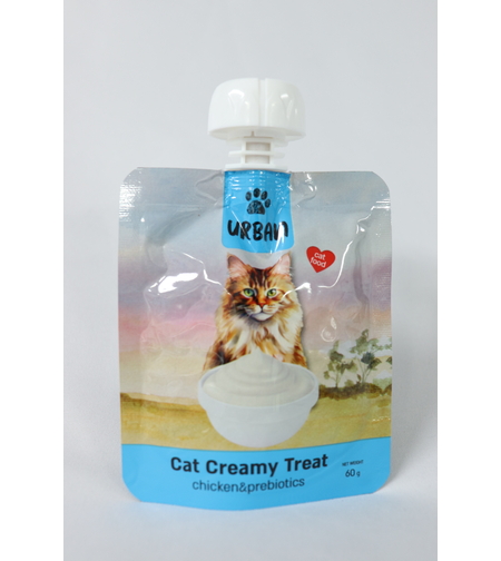 מעדן קרמי (שלוק) לחתול עוף ופרוביוטיקה