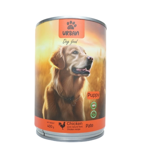 שימורי פטה לגורי כלבים בטעם עוף- אורבן