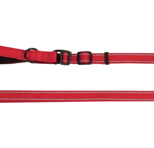 רצועה לכלב מתכווננת בצבע אדום- קמון
