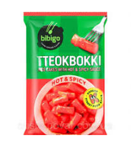 Bibigo Tteokbokki Rice Cakes with  Hot & Spicy sSauce  360grms