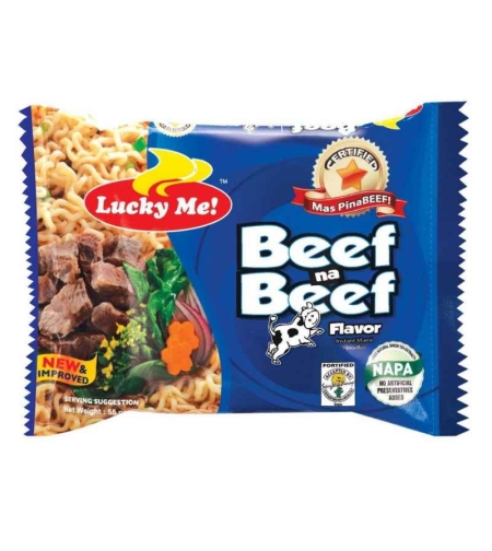 SMALL Lucky Me - Beef na Beef Flavor Instant Mami Noodles