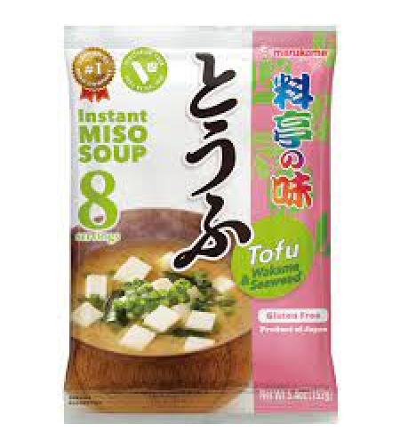 Quick miso soup with tofu