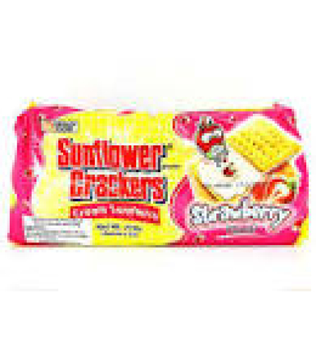 sunflower crackers cream sandwich strawberry flavor
