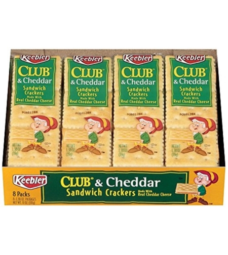 Keebler Club & Cheddar Sandwich Crackers 8 packs 311 g