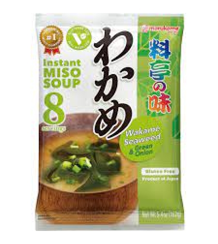 Miso soup for quick preparation with wakame seaweed