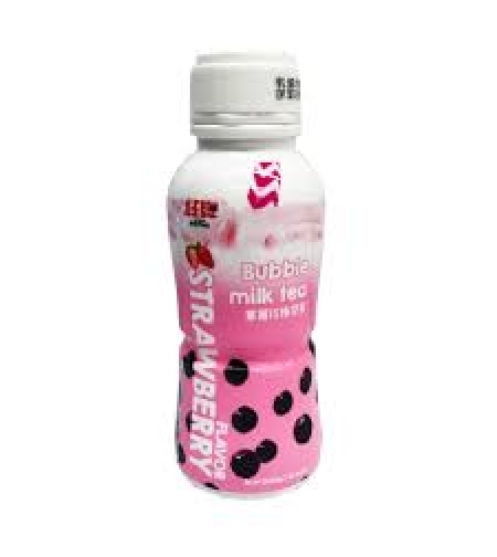 bubble milk tea drink straeberry flavor
