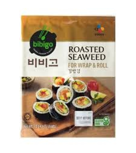 Bibigo Roasted Seaweed for wrap and roll 10grams (5 sheets )