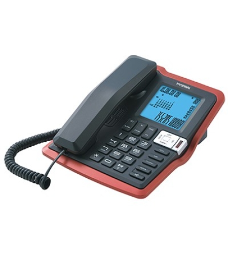 טלפון משרדי צג גדול דקורטיבי שחור/אדום HYUNDAI HDT-2700BR