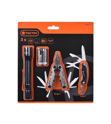 סט 3 אביזרים - פנס, מיני אולר ומיני פלייר