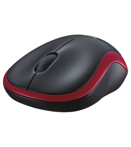 עכבר אלחוטי Logitech Wireless Mouse M185 בצבע שחור-אדום