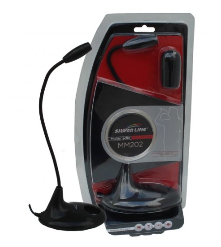 מיקרופון למחשב בחיבור SILVER LINE MM202 AUX שחור