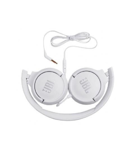 אוזניות קשת חוטיות JBL TUNE T500  לבן