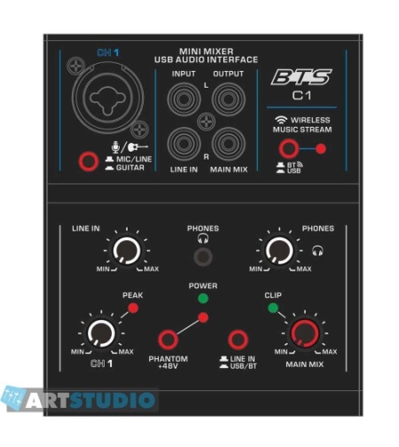 מיקסר 2 ערוצים \ כרטיס קול