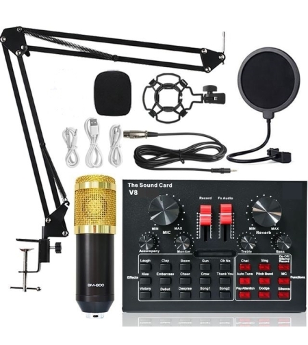 מיקרופון לגיימרים כולל מיקסר ואפקטים BM800 Pro