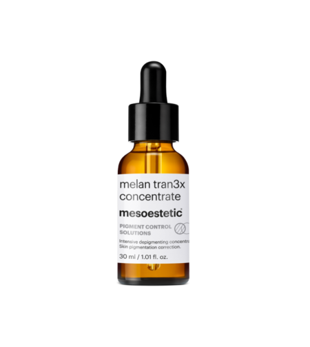 Mesoestetic Melan Tran3x Concentrate 30 מ״ל – אריזת המוצר