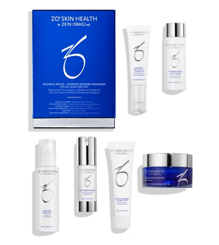 ערכת ZO Skin Health Redness Relief + Barrier Defense הכוללת 6 מוצרי טיפוח להרגעת אדמומיות ולחיזוק מחסום העור