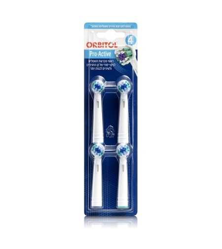 רביעיית ראשי מברשת חשמלית אורביטול Pro-Active צבע לבן