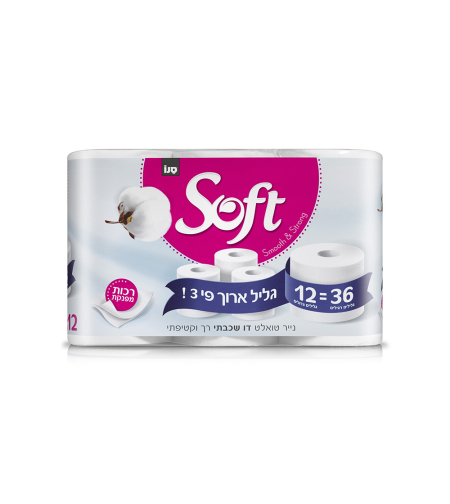 נייר טואלט סופט 36=12 גלילים