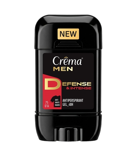 קרמה מן דאודורנט ג'ל-DEFENSE&INTENSE, אדום, הגנה עד 48 שעות, אינו מכתים, 75גר