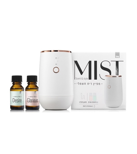 פרש הום MIST מפיץ ריח חשמלי לבן לבישום אוויר בתוספת 2 ניחוחות עוצמתיים