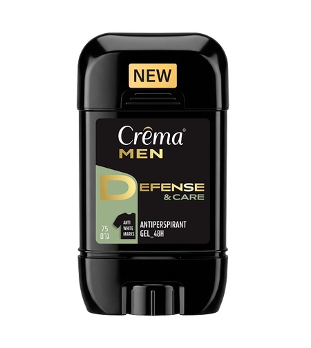 קרמה מן דאודורנט ג'ל-DEFENSE&CARE, ירוק, הגנה עד 48 שעות, אינו מכתים, 75גר
