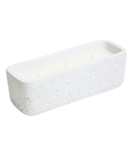 נר מרוקע מלבני SMOOT GARDENIA לבן