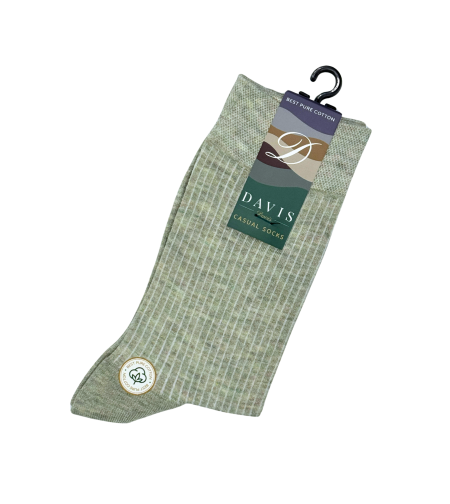 גרב כותנה איכותית בדיגום ריבס אפור, דגם 126.