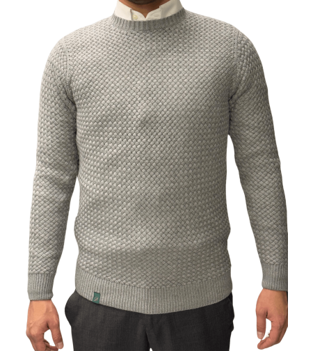 סריג כותנה ארוג דגם 610 – במרקם אריג גס - אפור בהיר