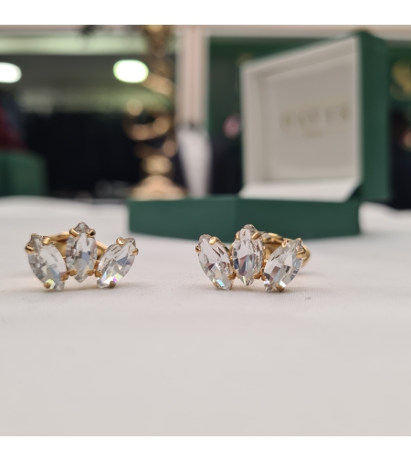 חפת זהב עלים שיבוץ אבנים קריסטל דגם 121