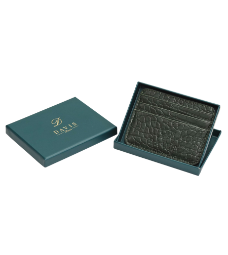 ארנק כרטיסים DAVIS – ירוק כהה קרוקו